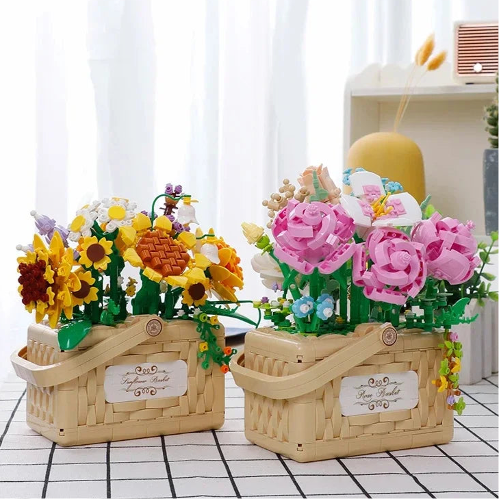 Canasta con flores | 1277 Piezas
