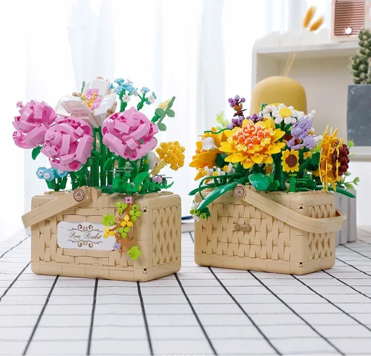 Canasta con flores | 1277 Piezas