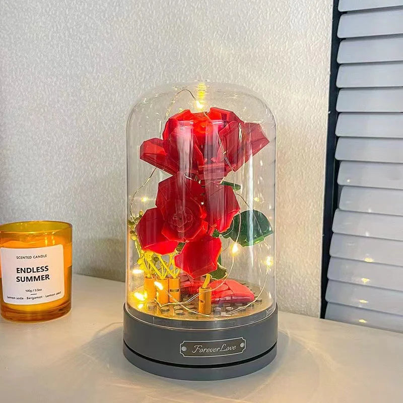 Rosa en vitrina giratoria | 170 Piezas