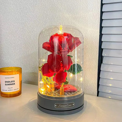 Rosa en vitrina giratoria | 170 Piezas