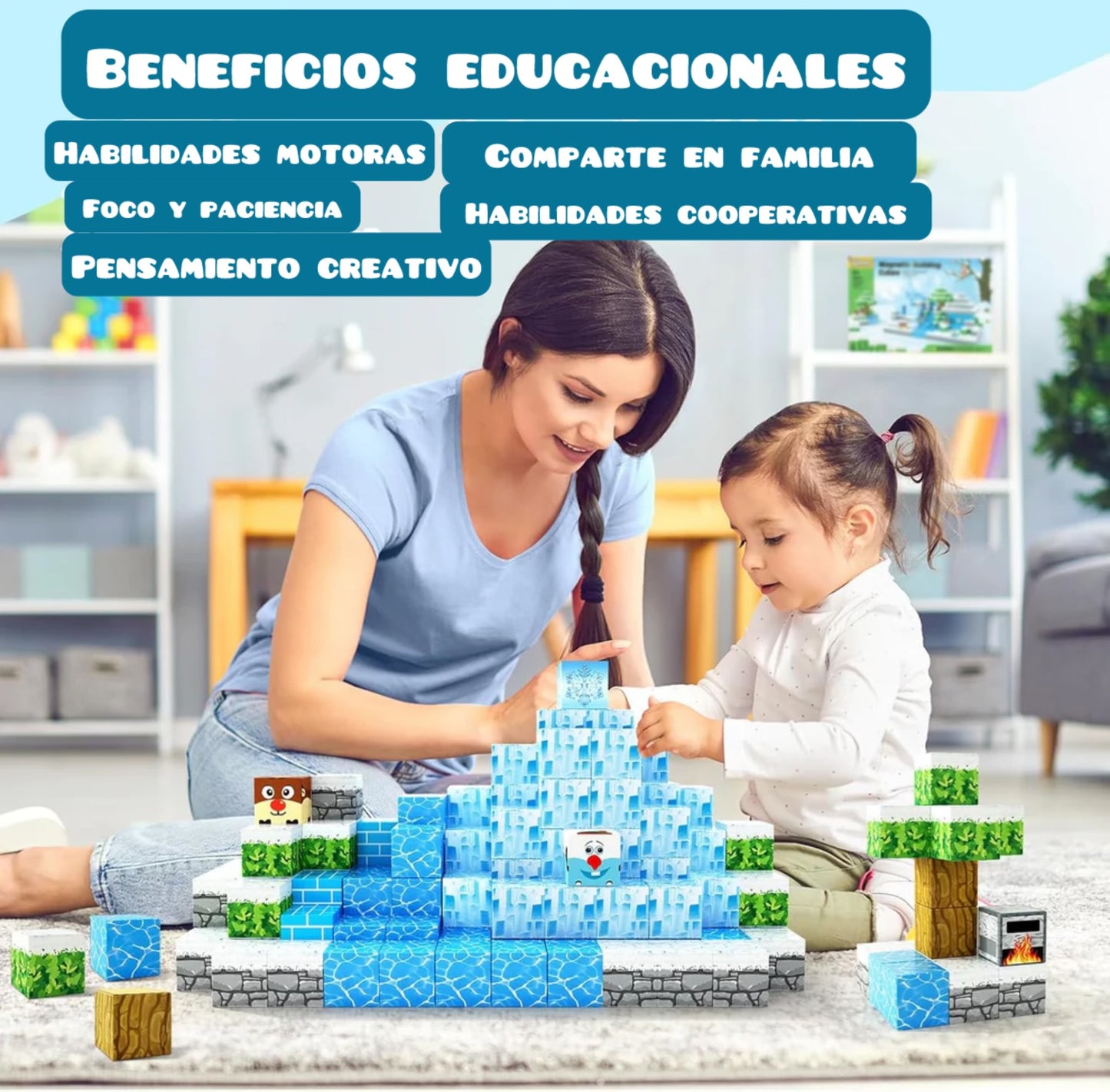 Bloques Minecraft Magnéticos Hielo Edición limitada 54/112/145 Piezas