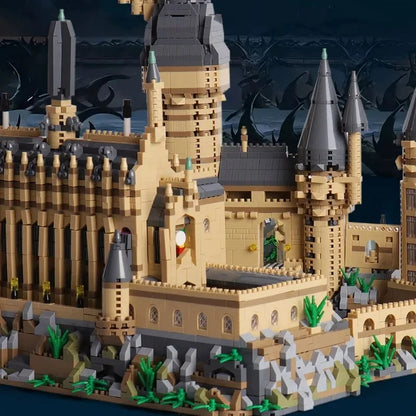 Castillo de Harry Potter con iluminación